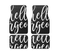 Tappetini per auto Hello Gorgeous White Script, tappetini anteriori e posteriori per auto, set completo di 4 tappeti, protezione per tutte le stagioni
