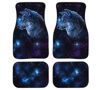 Tappetini per auto per uomo e donna, blu con stampa galattica di stelle e spazio esterno, accessori per auto resistenti con retro in gomma, tappetini per SUV e camion