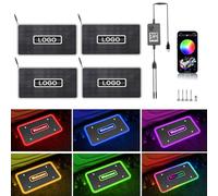 Tappetini per auto personalizzati con luci, logo personalizzato, luce interna auto impermeabile con modalità suono, controllo app Bluetooth regolazione modalità lampada multicolore (diamante, USB - 4