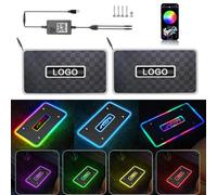 Tappetini per auto personalizzati con luci, logo personalizzato, luce interna impermeabile per auto con modalità sonora, controllo tramite app Bluetooth, regolazione delle modalità di lampada