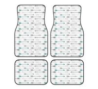 Tappetini per auto Retro Arrow Grey Teal, set di 4 pezzi, antiscivolo, universali, adatti a tutte le stagioni