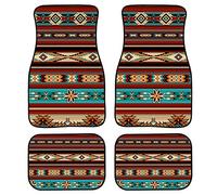 Tappetini per auto, set da 4 pezzi per auto e camion, con motivo etnico tribale azteco del sud-ovest americano, tappetini anteriori e posteriori in gomma, accessori per auto.