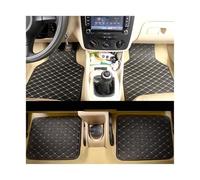 Tappetini Per Auto Tappetini auto in pelle da 4 pezzi resistenti e protettivi per tutti i veicoli accessori interni poggiapiedi per auto(Black-Beige)