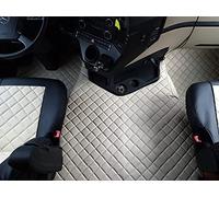 Tappetini per autocarro, compatibili con Mercedes Actros MP4 dal 2014, cambio automatico sotto due livelli, guida a sinistra, beige, eco-pelle