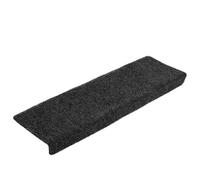 Tappetini per gradini autoadesivi, 5 pezzi, 65 x 21 x 4 cm, grigio scuro | Tessuto punzonato, antiscivolo, insonorizzante, lavabile, pieghevole protettivo sopra e davanti