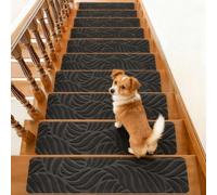 Tappetini per gradini interni, tappeti antiscivolo per gradini, tappeti per gradini, tappetini per gradini con retro adesivo, tappetini decorativi per gradini adatti a tutte le stagioni, tappetini per