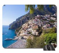 Tappetini per Il Mouse, Amalfi Coast Italy Mediterranean Village Coast Tappetini per Il Mouse da Gioco Bordi Cuciti Tappetino per Mouse Confortevole Tappetino Mouse per Notebook Gaming 25X30Cm