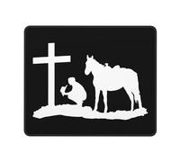 Tappetini per Il Mouse Christianty Praying Cowboy Prays 25X30Cm Soffice Tappetino Mouse Piccolo Confortevole Mousemat per Computer Ufficio