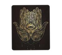 Tappetini per Il Mouse, Culture Hebrew Hamsa Art Evil Eye Gaming Pad Lavabile Gaming Tappetino Mouse Personalizzato Tappetino per Il Mouse da Gioco per Casa Gaming 25X30Cm