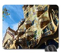 Tappetini per Il Mouse da Gioco, Barcelona Gaudi Spain Catalonia Modernism Gaming Mousepad Liscia Tappetini Mouse Bordi Cuciti Tappetino Mouse per Gaming Ufficio 25X30Cm