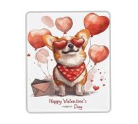 Tappetini per Il Mouse da Gioco, Corgi Dog Happy Loves Day Puppy Dog Tappetino per Mouse Antiscivolo Gaming Mousepad Confortevole Mouse Pad per Computer Gamers 25X30Cm