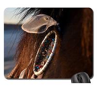 Tappetini per Il Mouse da Gioco, Horse Accessories Dream Catcher Mane Neck Horse Tappetino Mouse Gaming Liscia Tampone per Mouse Pratica Tappetino Mouse Pad per Pc Laptop 25X30Cm