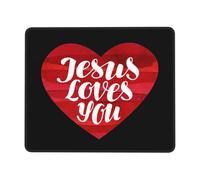Tappetini per Il Mouse da Gioco, Jesus Loves You Tampone per Mouse Base in Gomma Mouse Pad Antiscivolo Tappetino per Mouse per Laptop Mouse 25X30Cm