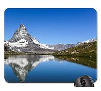 Tappetini per Il Mouse da Gioco, Swiss Zermatt Horn Alps Mountain Scenery Lake Tappetino per Mouse Ergonomico Tappetino Mouse Gaming Pratica Tappetino Mouse Pad per Casa Notebook 25X30Cm