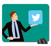 Tappetini per Il Mouse da Gioco, Twitter Marketing Affiliates Digital Marketing Gaming Pad Liscia Tappetino da Gaming Antipolvere Tappetini per Il Mouse per Laptop Casa 25X30Cm