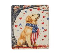 Tappetini per Il Mouse, Golden Retriever Dog 4Th of July Independence Day Puppy Dog Gaming Tappetino Mouse Confortevole Mouse Pad Multifunzionale Tampone per Mouse per Gaming Pc 25X30Cm