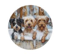 Tappetini Per Il Mouse Happy And Cute Dogs Bubbles Bathtub Rustic Mousemat