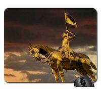 Tappetini per Il Mouse, Joan of Arc Golden Sculpture Golden Statue Heroine Tampone per Mouse Ergonomico Tappetini Mouse Antipolvere Tappetino Mouse per Notebook Laptop 25X30Cm