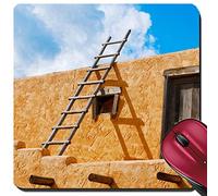 Tappetini per Il Mouse, Ladder On A Southwest Style Stucco Building in New Mexico Tappetino Mouse Antipolvere Mousepad Antisfilacciamento Tappetino Mouse Gaming per Notebook Laptop 25X30Cm