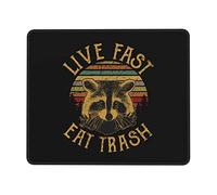 Tappetini per Il Mouse, Live Fast Eat Trash Tappeto Mouse Personalizzato Gaming Mousepad Base in Gomma Tappetini per Il Mouse da Gioco per Mouse Gaming 25X30Cm