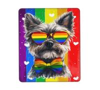 Tappetini per Il Mouse, Love Is Love Terrier Dog Rainbow LGBTQ Pride Mouse Pad Antiscivolo Tappetino Mouse Lavabile Tappetini per Il Mouse da Gioco per Computer Mouse 25X30Cm