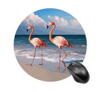 Tappetini Per Il Mouse Pink Flamingo Walking On The Beach Mousemat | 20Cm Mousepad Base In Gomma Liscio Tappetino Mouse Per Ufficio Casa Lavoro
