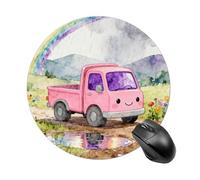 Tappetini Per Il Mouse Pink Truck Under The Rainbow Mousepad | 20Cm Mousepad Base In Gomma Portatile Tappetino Per Mouse Per Laptop Casa Gioco
