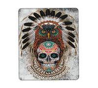 Tappetini per Il Mouse, Retro Native Owl Sugar Skull Tappetino Mouse Ergonomico Gaming Tappetino Mouse Lavabile Tappetini Mouse per Gaming Pc 25X30Cm
