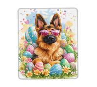 Tappetini per Il Mouse, Shepherd German Dog Happy Easter Day Puppy Dog Tampone per Mouse Multifunzionale Tappetino per Il Mouse da Gioco Antisfilacciamento Tappetino Mouse Gaming 25X30Cm