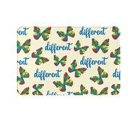 Tappetini per interni ed esterni Farfalle colorate Puzzle Autismo Dirt Trapper Tappetino per porta Tappetini super assorbenti Tappetini antimacchia 23,6x15,7 pollici per ufficio Garage Lavanderia