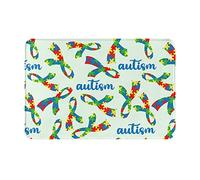 Tappetini per interni ed esterni Nastri di seta colorati Puzzle Autismo Dirt Trapper Tappetino per porta Tappetini super assorbenti Tappetini antimacchia 23,6x15,7 pollici per ufficio Garage Lavande