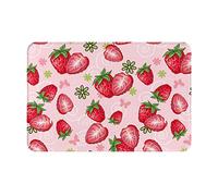 Tappetini per interni ed esterni Tappetini per porte con trappola per sporco fiore rosso fragola Tappetini super assorbenti Tappetini per porte resistenti alle macchie 23,6x15,7 pollici per ufficio