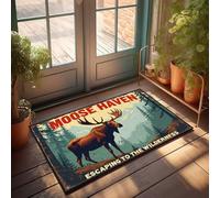 Tappetini per la casa per porta d'ingresso, motivo alce, rifugio: fuga nel deserto, zerbino per porta d'ingresso, per interni ed esterni, 40 x 60 cm