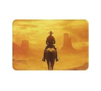 Tappetini per la casa Sunset Cowboy, per gli amanti dei cowboy, zerbino creativo, moquette interna lavabile, decorazione per interni, tappeto per soggiorno, ufficio, studio, caverna dell'uomo, camera