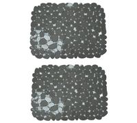 Tappetini per lavandini Non Slip, 2pc protettori per lavello in PVC Non Slip, Cuscinetti di Asciugatura a Piatto Resistenti al Calore per Acciaio Inossidabile/lavelli in porcellana/12x15.6 (Grigio)