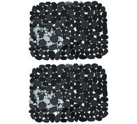 Tappetini per lavandini Non Slip, 2pc protettori per lavello in PVC Non Slip, Cuscinetti di Asciugatura a Piatto Resistenti al Calore per Acciaio Inossidabile/lavelli in porcellana/12x15.6 (Nero)