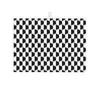 Tappetini per lavello di colore chiaro per lavello in acciaio inossidabile, linea a reticolo geometrico, tappetino moderno per asciugare i piatti, piccolo, lavabile in lavatrice, grande, 18 x 24 polli