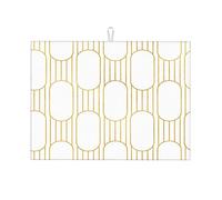 Tappetini per lavello in acciaio inox con trama geometrica a scacchi e curve, resistenti al calore, grandi 18 x 24 pollici