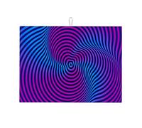 Tappetini per lavello multicolori per lavello in acciaio inox, linea visiva sfumata, illusione ottica, divertente tappetino per asciugare i piatti, grande, morbido, grande, 18 x 24 pollici