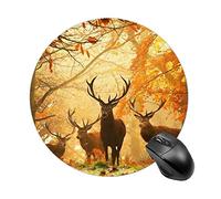 Tappetini per mouse rotondi Autumn Camo Milu Deer Tappetino per mouse portatile carino tappetino per mouse antiscivolo