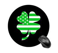 Tappetini per mouse rotondi con trifoglio della bandiera americana Tappetino per mouse portatile carino tappetino per mouse antiscivolo