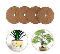 Tappetini per pacciamatura in guscio di cocco, 4 pezzi, cuscinetti protettivi per piante in fibre naturali per mantenere l'umidità del suolo e inibire la crescita delle piante da giardino (23 cm)