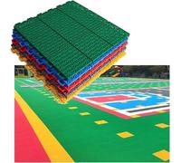 tappetini per pavimenti, Tappetini modulari ad incastro, piastrelle for campi sportivi fai da te for asili nido e campi da basket all'aperto, drenaggio rapido(Green)