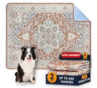 Tappetini per pipì lavabili per cani, 2 confezioni di tappetini per cuccioli riutilizzabili 60x45cm super assorbenti impermeabili per l'addestramento degli (Medaglione Beige, 60 x 45 cm (2 pezzi))