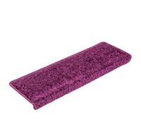 Tappetini per scale 10 pezzi 65 x 21 x 4 cm viola rettangolare | Tessuto agugliato, soppressione del rumore, calore, lavaggio e piegatura, nastri adesivi, protezione dai graffi