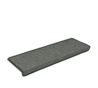 Tappetini per Scale 15 Pezzi, 65x21x4 cm, Verde Scuro, Rettangolare | 100% polipropilene, lavabili, pieghevoli, fonoassorbenti, con nastro adesivo, altezza pelo 3,5 mm, peso 350 g/m²