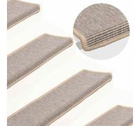 vidaXL Tappetini per scale 15 pz 65x21x4 cm argento bordo rettangolare