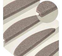 Tappetini per scale 15 pz 65x21x4 cm Beige scuro Semicircolari Grandi