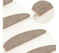 Tappetini per scale 15 pz 65x21x4 cm Marrone Semicircolari Grandi