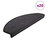 Tappetini per scale 20 pz 65x24x4 cm Antracite Semicircolari Grandi